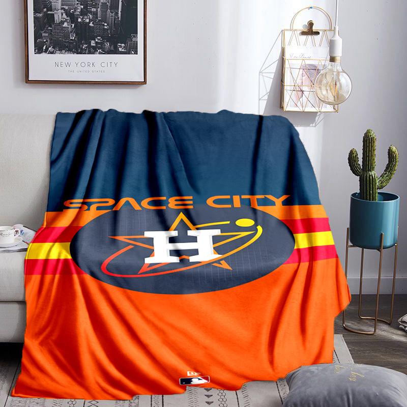 Neon Lights Houston Logo Blanket Lightweight Flannel Bedding Blanket Perfect for Travel, Camping, Living Rooms, Offices, Sofas, Fan Christmas gift