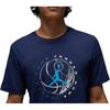 Jordan Pattern Print Crew Neck Short Sleeve T-Shirt Men Tops Navy-Blue DX9602-410