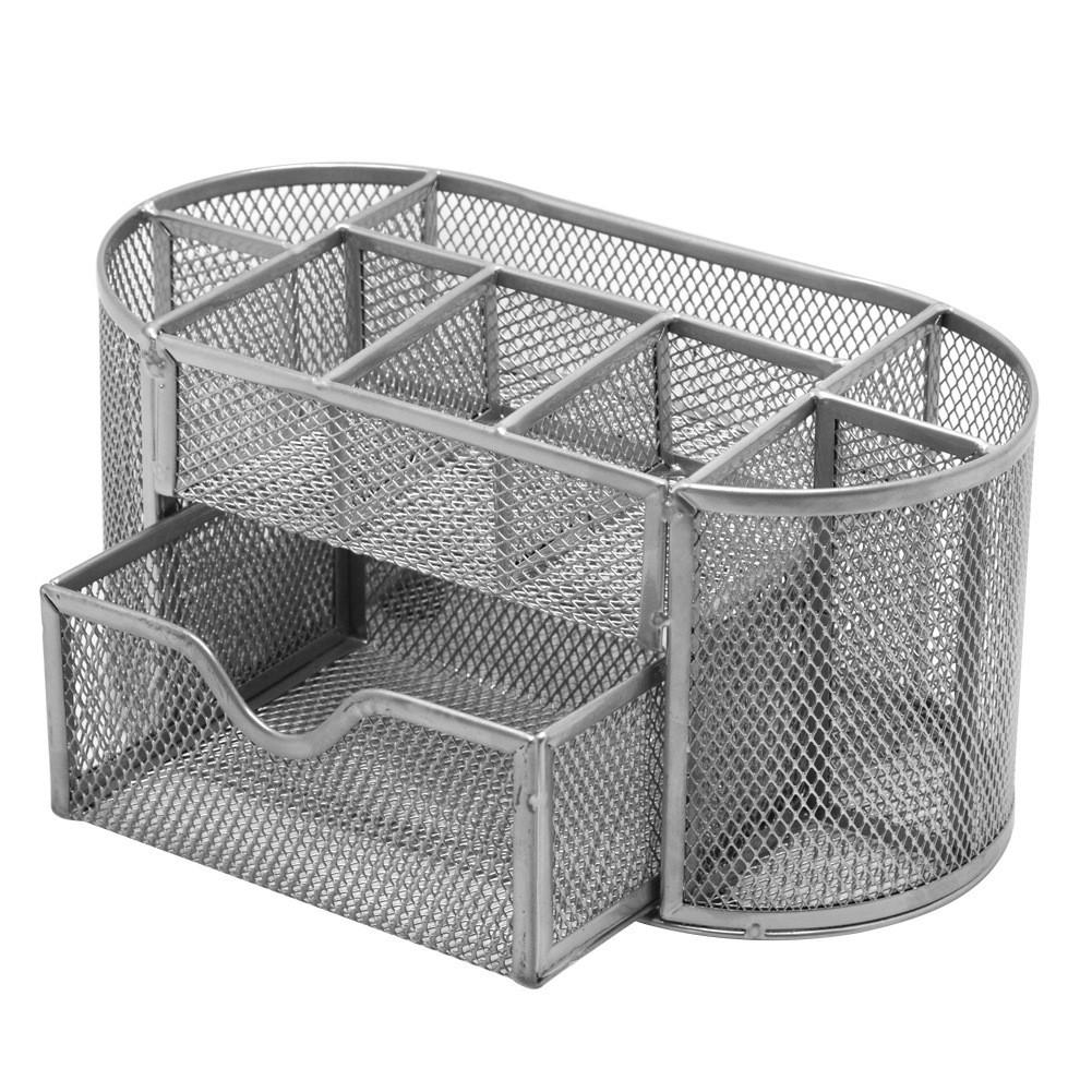 Metal Wire Desk Organizer With Logo Print For Student Office Use