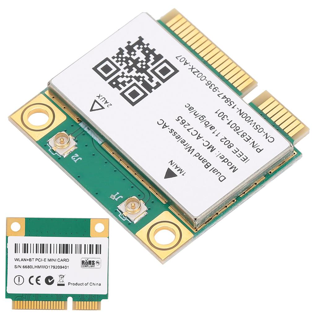 Mini Network Card Gigabit Network Card Network Card Mini PCI‑E Gigabit Double Band for Bluetooth 4.2 Wireless Wifi MC‑AC7265