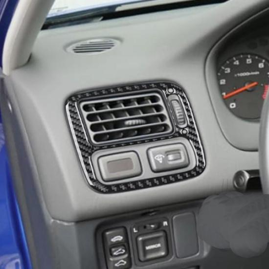 Dashboard Side Air Vent Outlet Cover For Honda Civic 1996-2000 Real Carbon Fiber