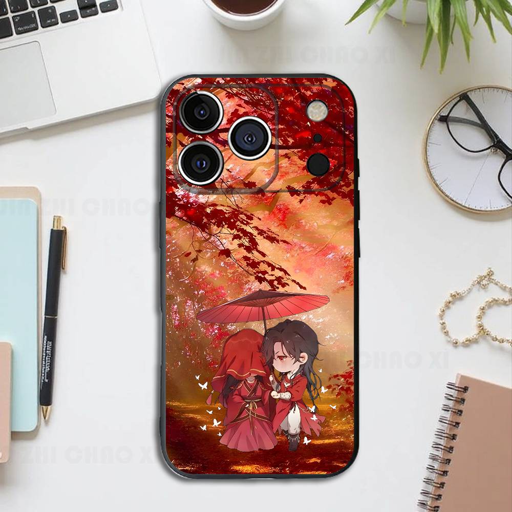 

Tian Guan Hua Cheng Xie Lian Black Phone Case For IPhone 17 16 15 14 13 12 13 12 11 Pro Max Plus XS XR Silicone Soft Back Cover iPhone12mini