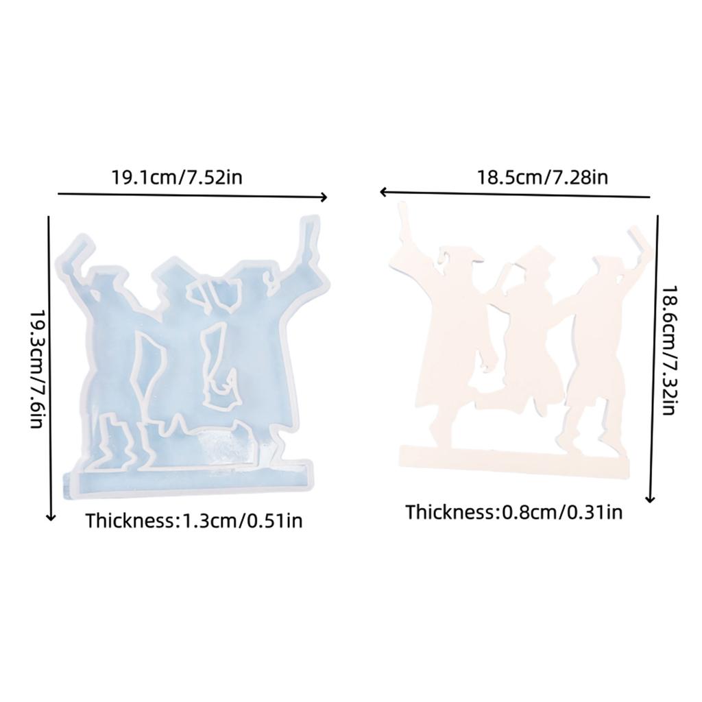 Graduation Season Candle Holder Silicone Mold Plaster Crafts Candlestick Making Mould Home Decors Gift for Graduate