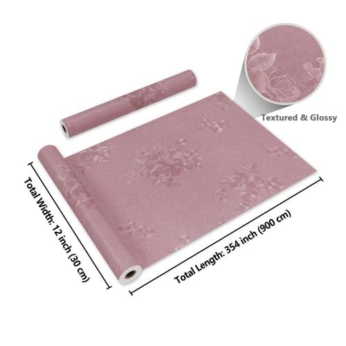 CRE8TIVE Floral Wallpaper Stickers, Pink, Self-Adhesive Wallpaper, 30x900cm, Embossed PVC, Cutting Sheet, for Applying Over Fusuma Doors, Self-Adhesiv