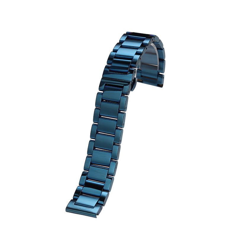 Classic New Blue Stainless Steel Watchband Strap 18mm 20mm 21mm 22mm Metal Bracelet Strap Men Women Fashion Quick Release for Citizen