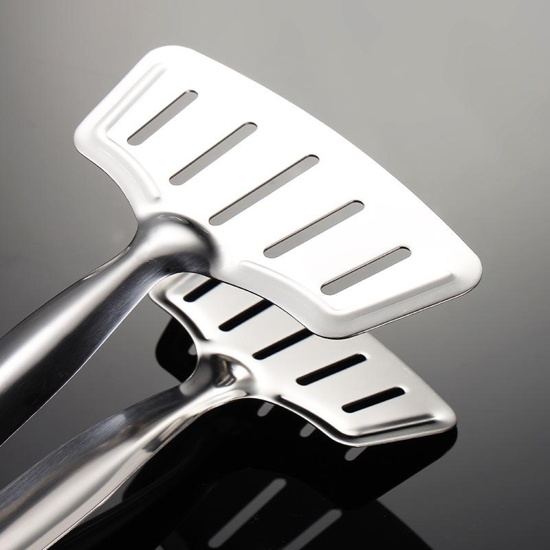 304 Stainless Steel Fried Fish Clip Wide Head Pan Fried Steak Clip Spatula Hollow 201 Hotel Kitchenware