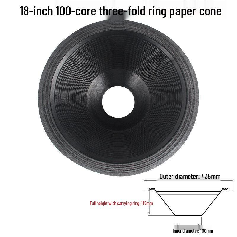 18-inch Woofer with Paper Cone: 100-Core, Open Hole, Double/Triple Roll Edge, Thickened Drum Paper Speaker Accessories