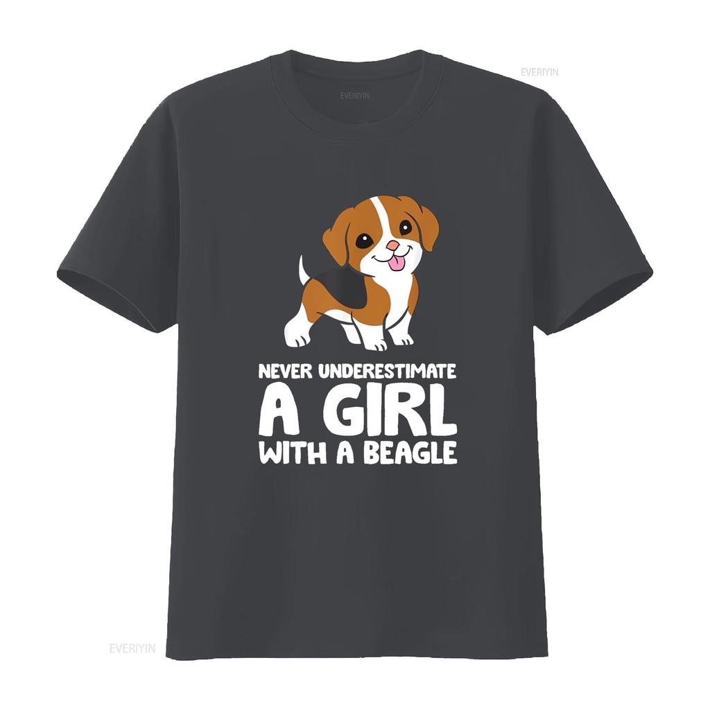 Unterschätze niemals ein Mädchen mit einem Beagle Hund T-Shirt vintage gewaschen dehnbar vielseitig Designerkleidung weich