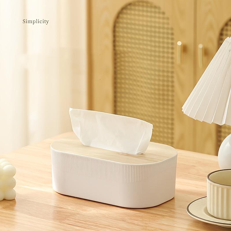 1pc Nordic Simplicity Style Tissue Box with Wooden Cover Home Living Room Desktop Napkin Box Bathroom Toilet  Tissue Box