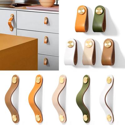 Wardrobe Eco-Friendly Cabinet Handle Furniture Handle Drawer Pull Knobs Leather Door Handles