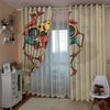 High-Density Blackout Curtains, Retro Yellowing Funny Series Digital Printing Blackout Curtains