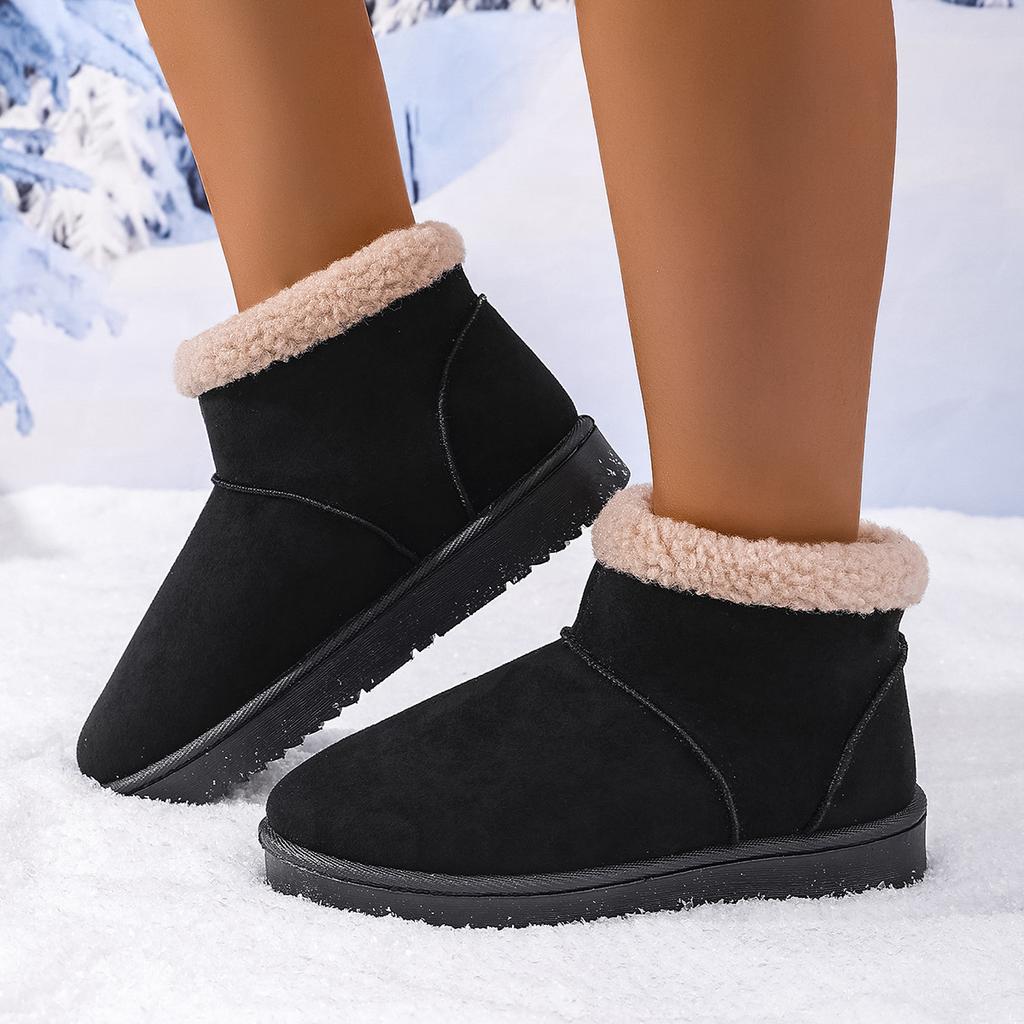 Women's Padded Lining Soft Thick Sole Heightened Outdoor Thickened Warm Lightweight Comfortable Stirrup Ground Cotton Shoes Snow Boots Cotton Shoes