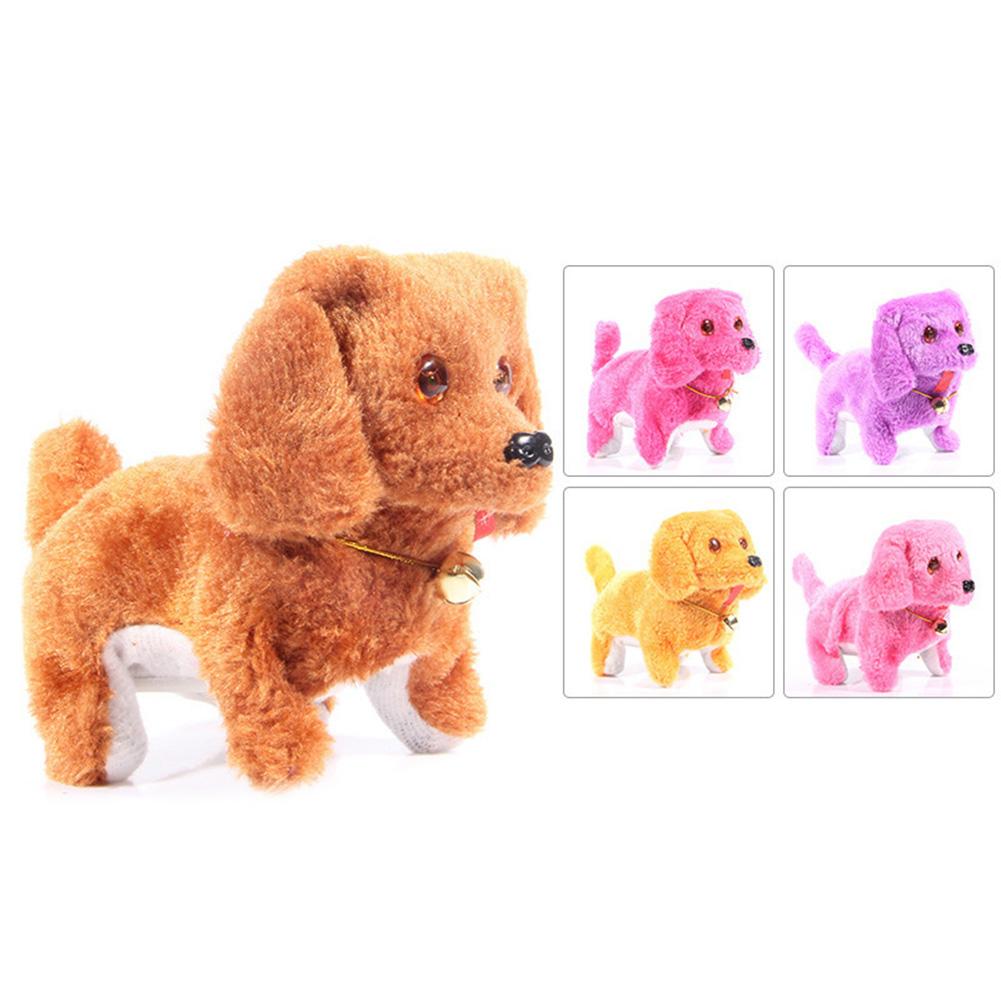 Electric Cute Plush Dog Light LED Eyes Walking Barking Puppy Kids Toy Gift Plush Toy
