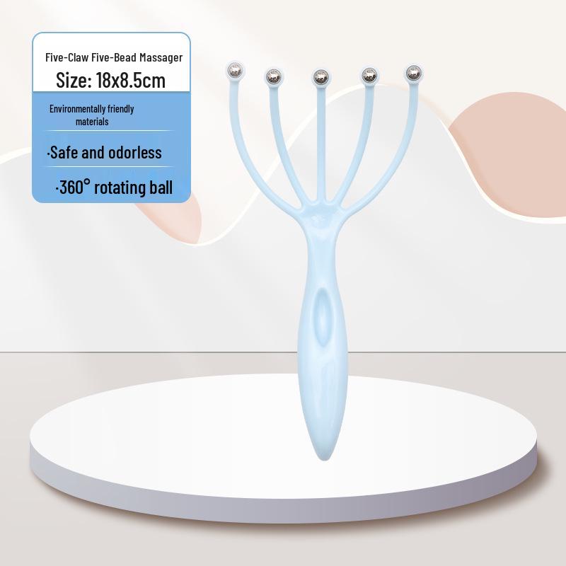 Steel Ball Octopus Scalp Massager - Five-Claw Head Massaging Roller