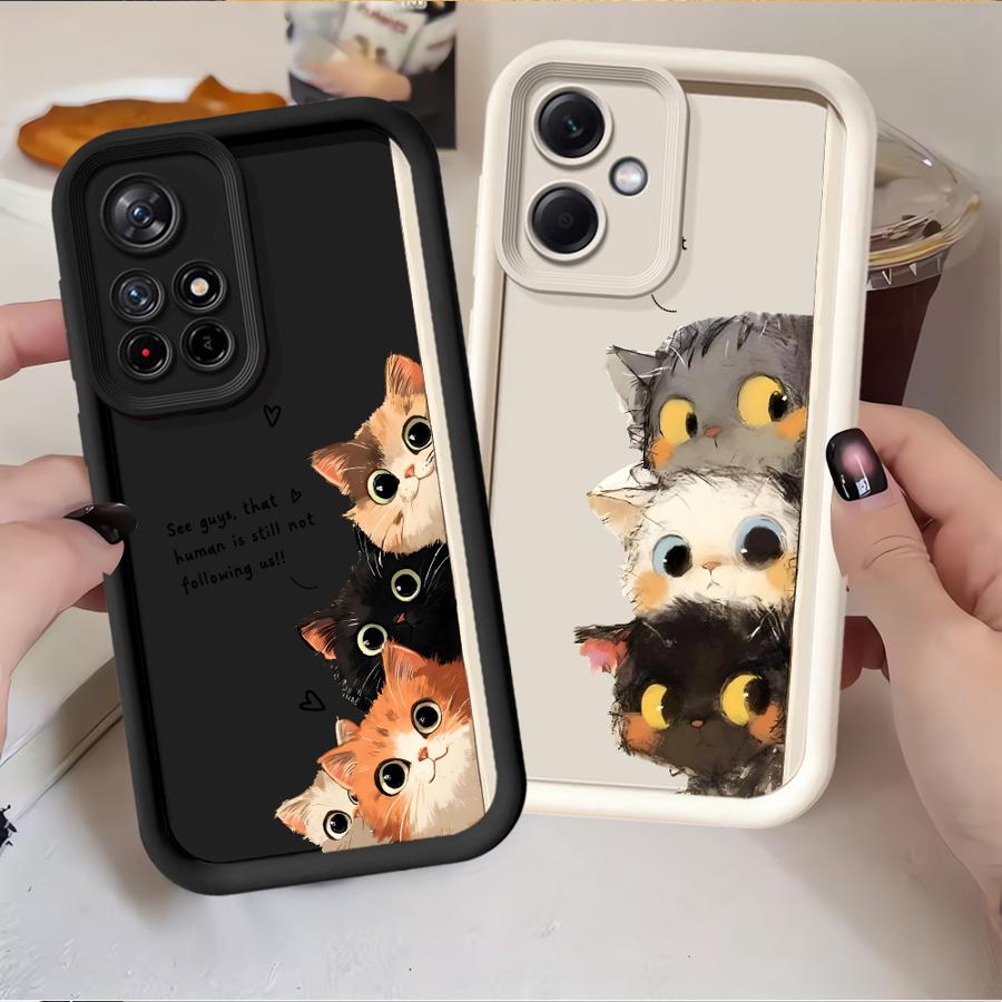 Cute Cartoon Kitten Phone Cover Case for Xiaomi Redmi Note 14 Pro Plus 12C 11s A1 A2 A3 A4 12s 10 14C 13C 12 11 Note 13