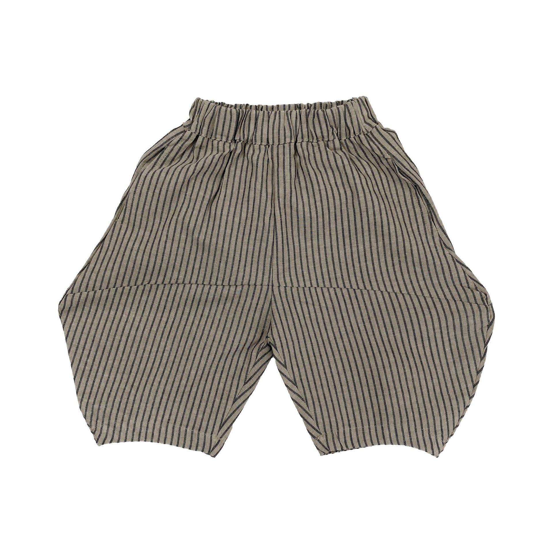 Korean Cotton Linen Striped Children s Lantern Pants - Unisex Lightweight Summer Harem Style 120cm чёрный