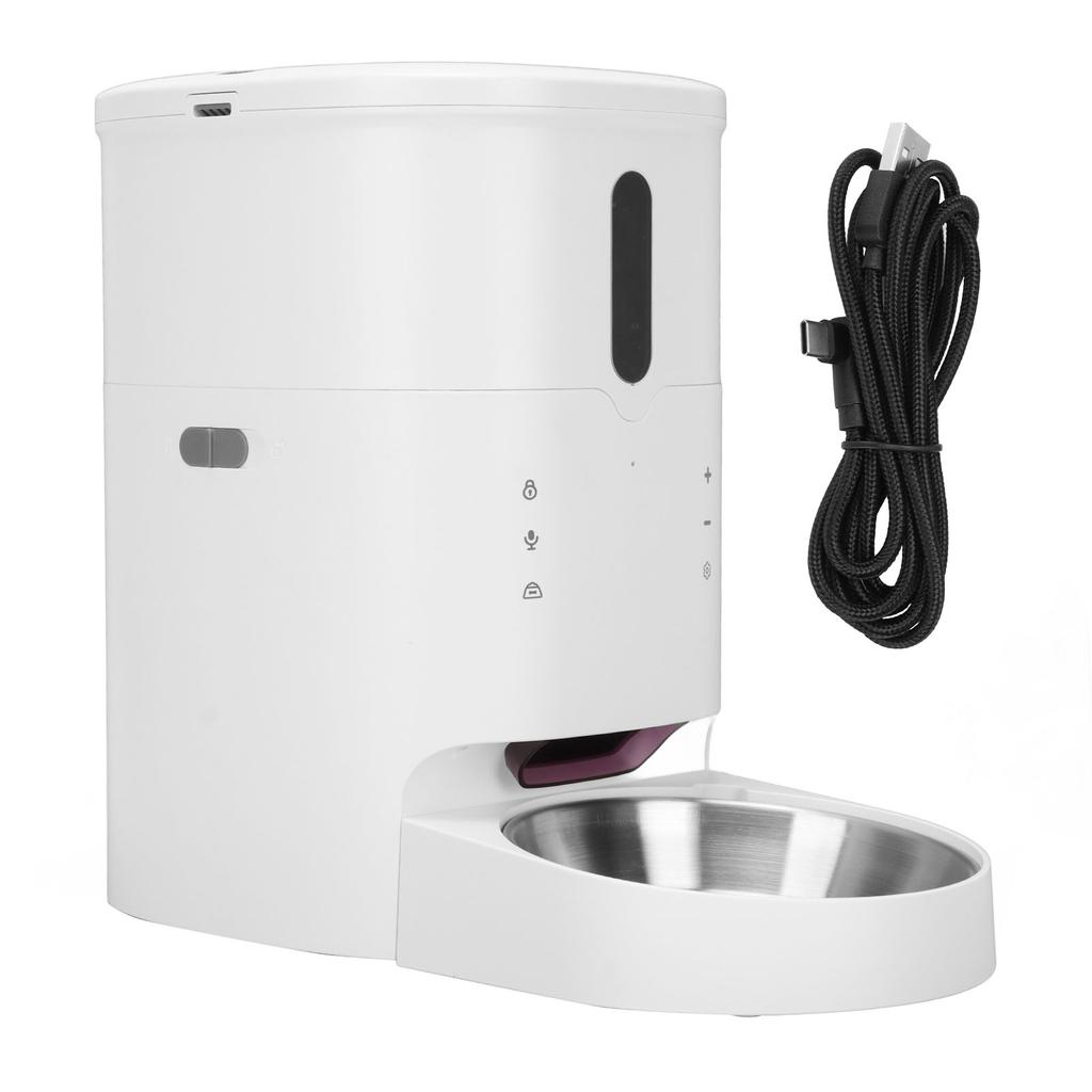 Hranitor automat pentru animale de companie cu temporizare, înregistrare, prevenire blocaj, detașabil, inteligent, distribuitor de hrană uscată pentru animale de companie cu