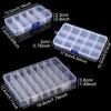 1PC Transparent Plastic Storage Box 10/15/24 Grid Portable Organizer Case Detachable Adjustable Jewelry Storage Nail Art Box ZYF