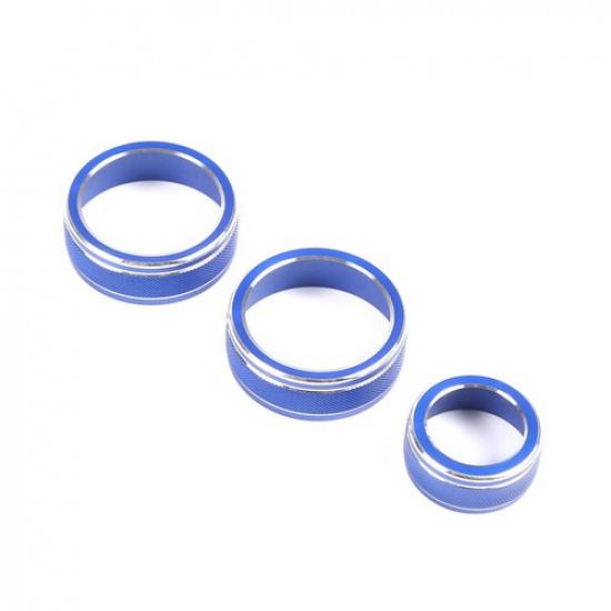 Blue Aluminum AC Climate Control Knob Ring Covers For Subaru Forester -2024
