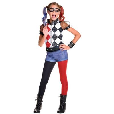 DC Super Hero Dievčenský Detský/Kids Deluxe Kostým Harley Quinn