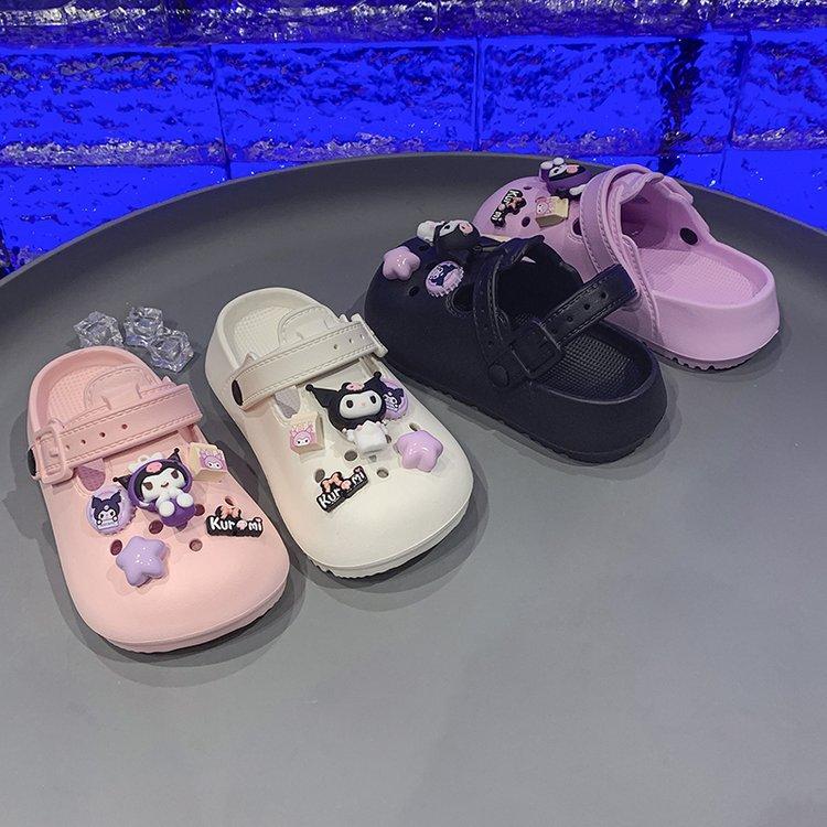 Kuromi Children's Clogs for Girls, New Summer Princess Beach Sandals, Non-slip Slippers for Bathing
