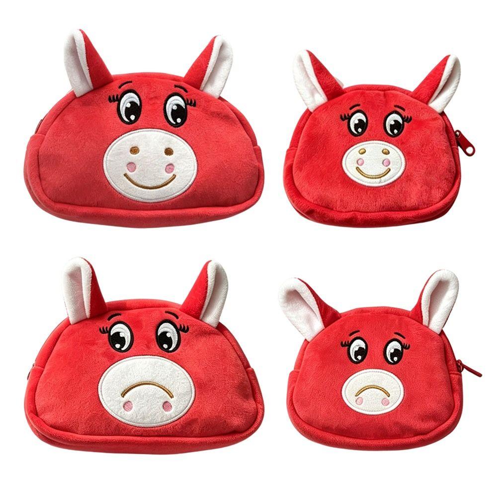 Large Capacity Pencil Case Plush Stationery Pouch Cartoon Earphone Pouch Stationery Organizer