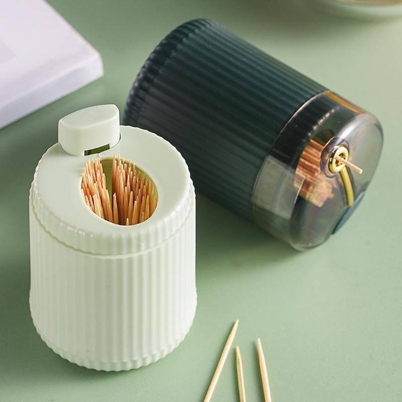 Pop-up Toothpick Box Table Decoration Press Type Cylinder Shape Toothpick Holder Box Dispenser Dinning Table Holder