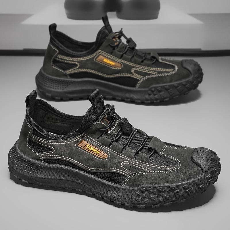 

Men s shoes 2025 summer new breathable mesh sports casual shoes thin lightweight thick-soled men s labor insurance shoes 39