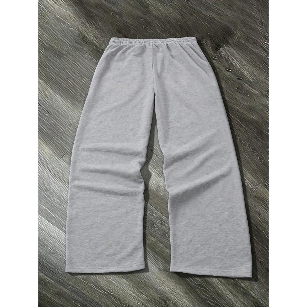 Men's Straight Leg Loose Jogging Pants - Solid Color Casual Sports Pants, Suitable for Outdoor, Gym, and Home Wear