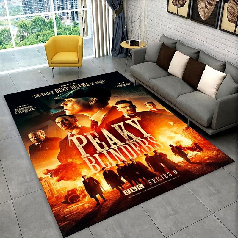 Classic P-Peaky Blinders Tommy Shelby Non-Slip Area Rug for Living Room,Bedroom,Playroom,Soft Carpet Floor Mat Home Decor Rug