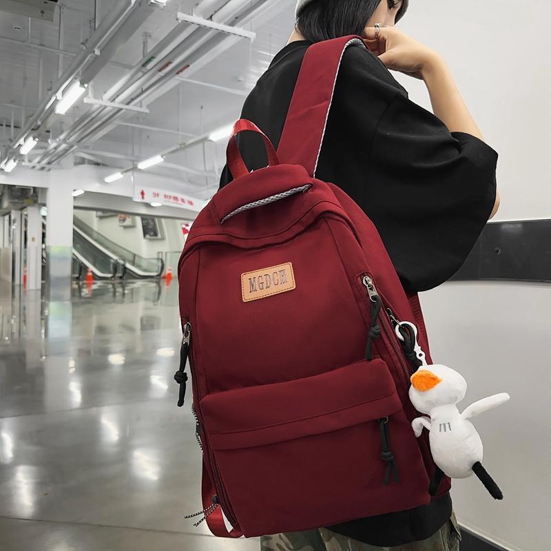 Student Schoolbag Women's Solid Color Backpack Men Large Capacity Middle School Students Third To Sixth Grade Backpack