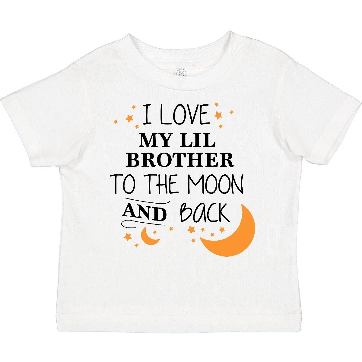 Inktastic I Love My Lil Brother To The Moon And Back Toddler T-Shirt Family You 160