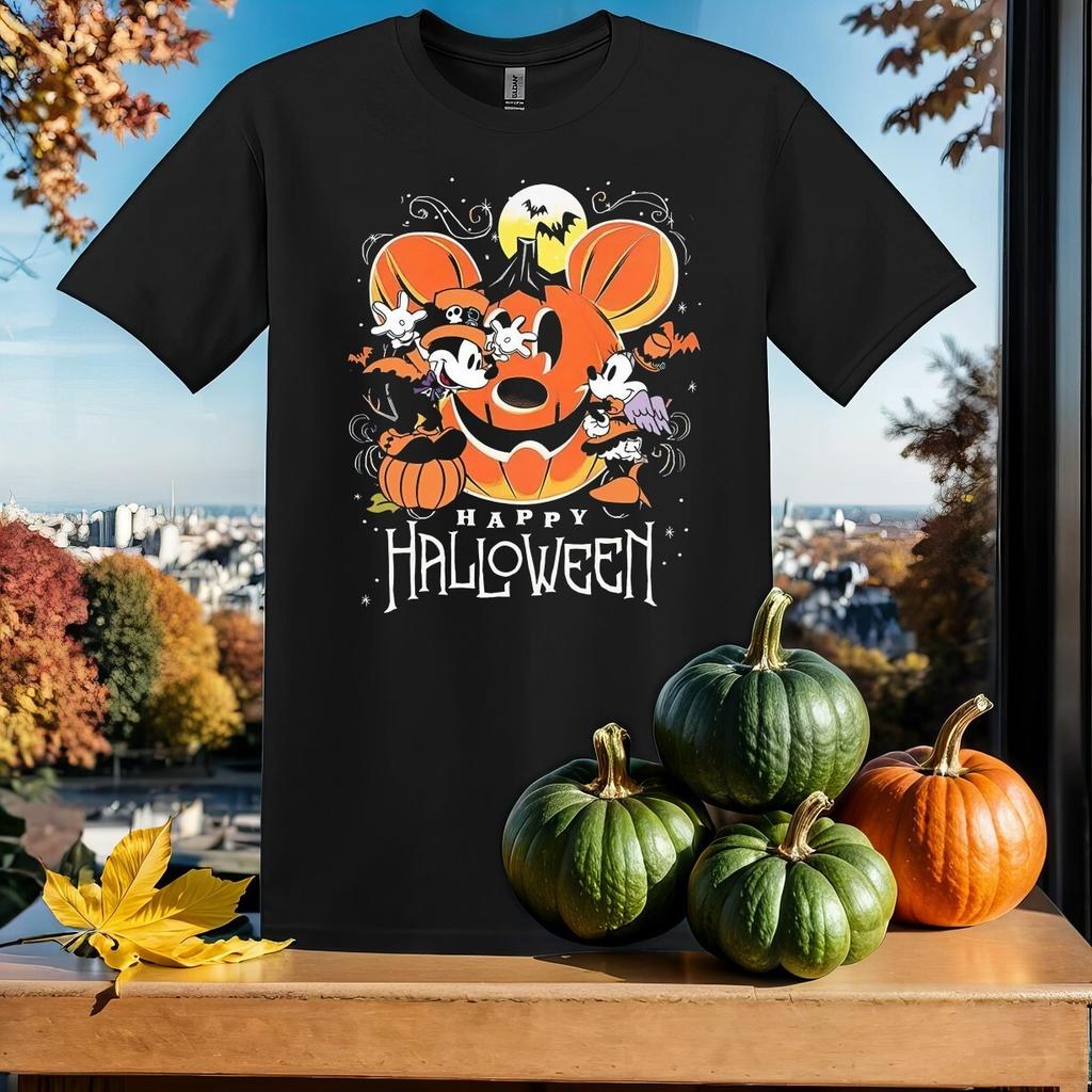 Happy Halloween Mickey Minnie T-shirt T Shirt Men Women Unisex Tshirt SY457