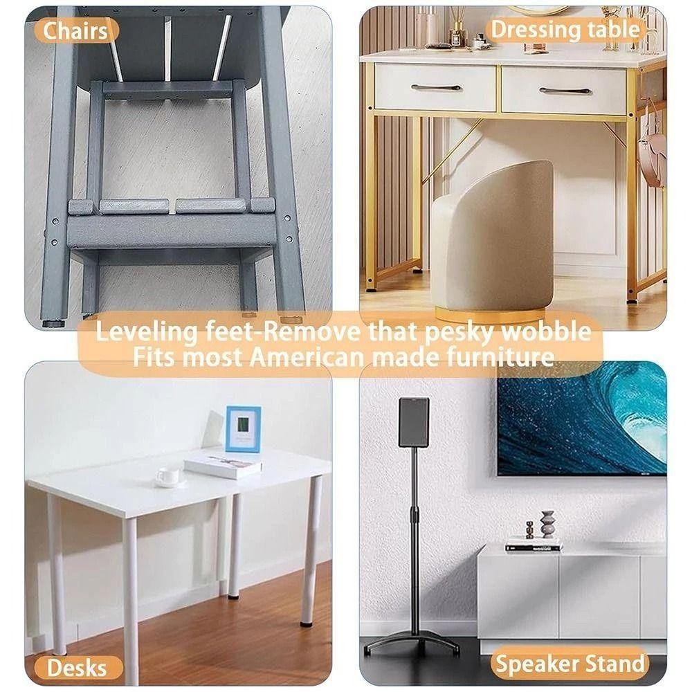 8PCS Table Feet Screw On 1/4In Thread Levelers Furniture Levelers Leg Levelers New Glide Leveler