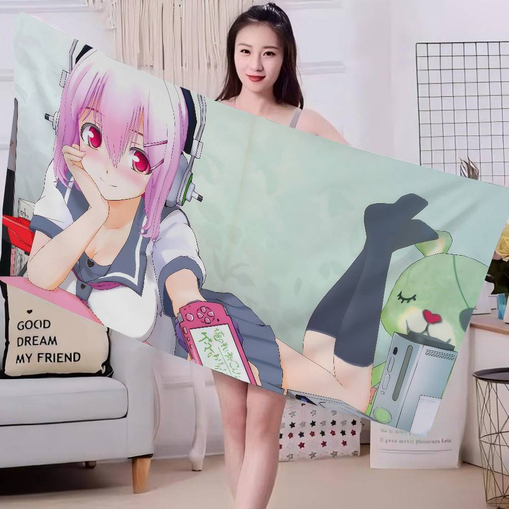 Anime S-Super S-Sonico Musical Girl Bath Towel Microfiber Soft Water Absorbing Breathable For Girl Kids Decorative Beach Towel