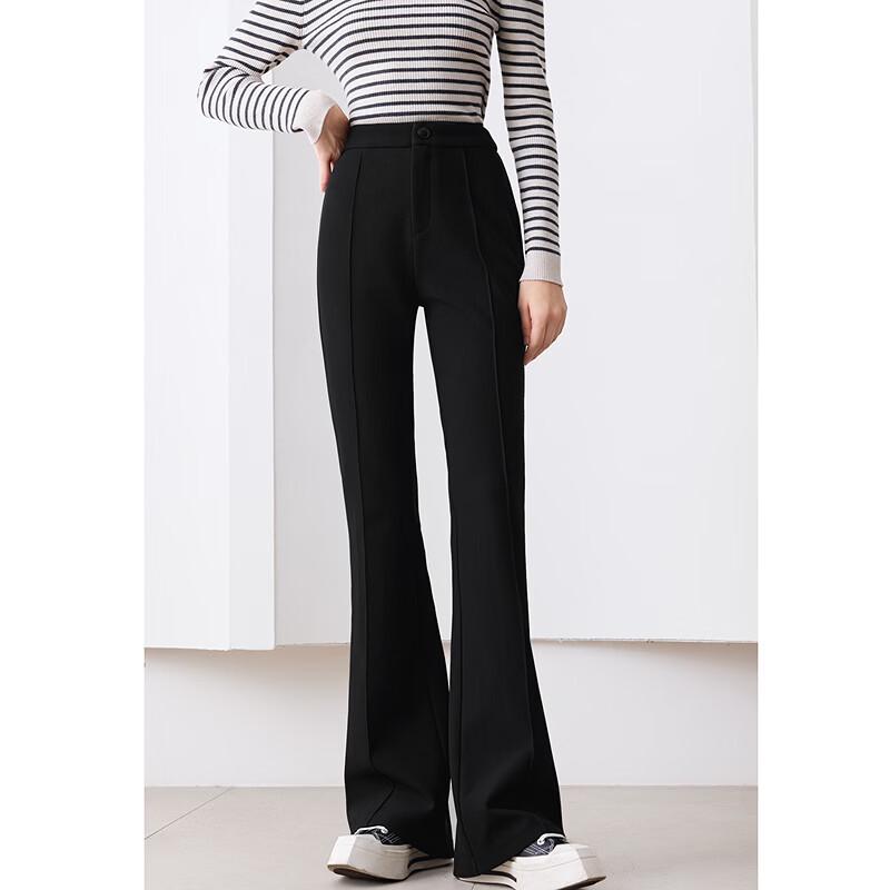 Boutu Women's Fleece-Lined High-Waist Flared Pants