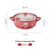 ZMR Rose Pattern Ceramic Stew Pot 4L