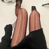 Women Vintage Striped Flower Patterned Fishnet Tights Stockings Japanese Style Colored Fine Mesh Thin Pantyhose Leggings