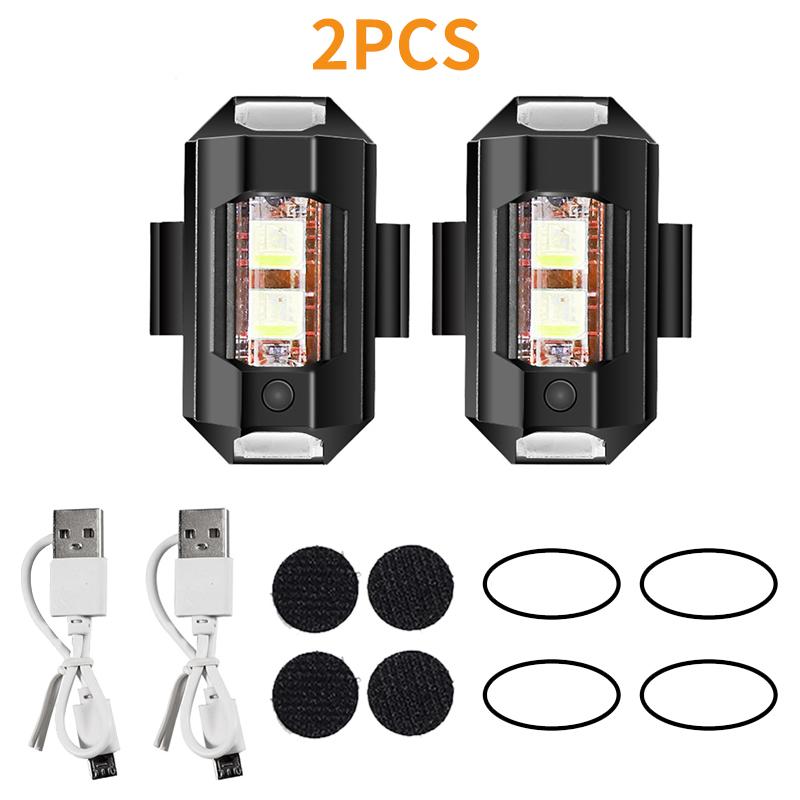 Luce per Moto Drone Luce Stroboscopica 7 Colori Mini USB LED Anti-Collisione Bici Aereo Volo Notturno Lampeggiante Segnale di Avvertimento