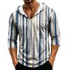 Men's Loose Fit Casual Hoodie Camouflage Pattern Three Quarter Sleeve Pullover Lightweight Breathable Hooded Shirt for Outdoor Activities