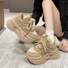 Fashion Women High Platform Sneakers 7.5CM Wedge Heels Walking Shoes Woman New Autumn Winter Warm Vulcanize Shoes Female Chunky Sneakers