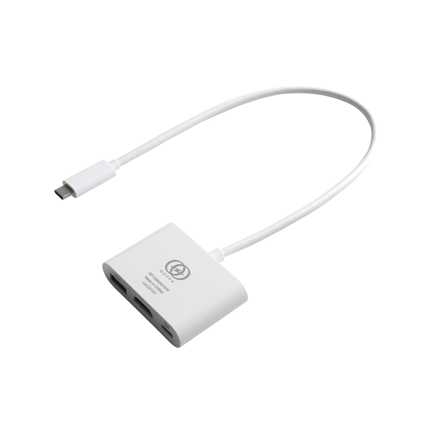 

GOPPA PD140W Compatible Hub White HDMI Ports Compatible with MacBook Mac Multi-Port (4K60Hz)/USB-A/USB-C® Pro/Surface/iPhone15, M1/M2/M3 белый