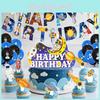 Space Explorer Birthday Party Decor With Paper Flags Latex Balloons And Ribbons For Kid Event