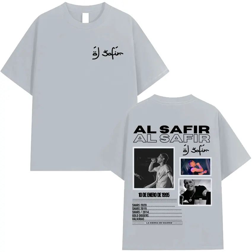Hip Hop Tshrit Rapper Al Safir Tour Graphics Harajuku Clothing Oversized Tide T-shirts Gothic Casual Y2K T Shirt Streetwear