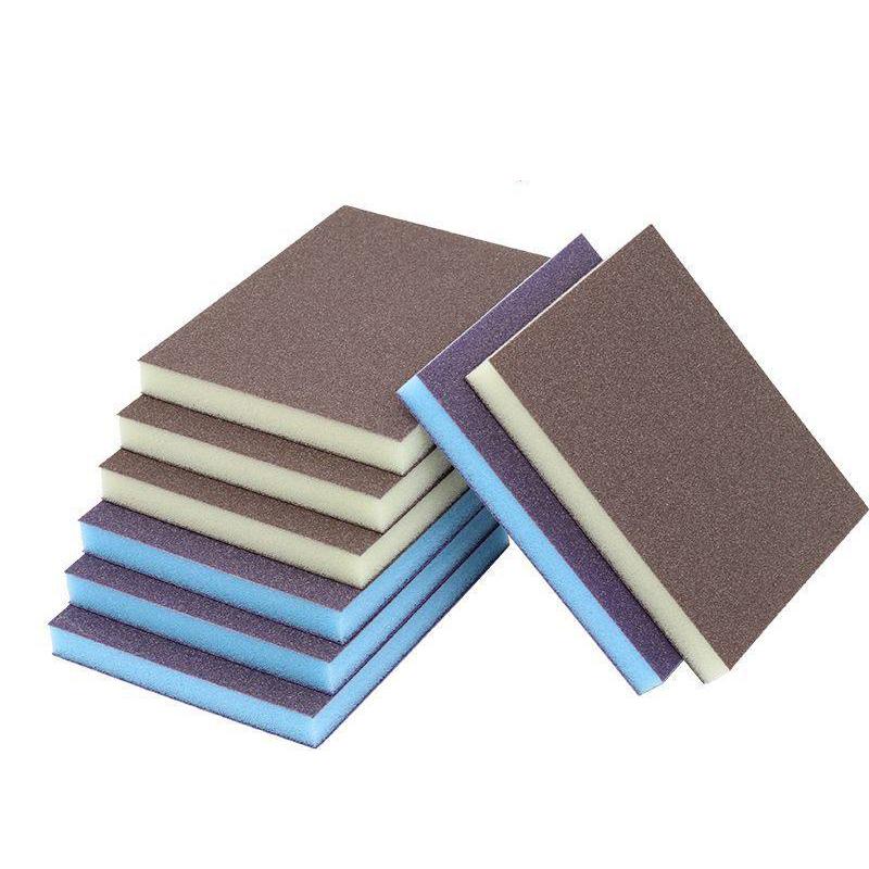 Polierschleifschwammblock 80-220 Körnung 96x120x11mm Schleifblock Nass Trocken Schleifschwamm Schleifpapierblöcke Grau/Blau