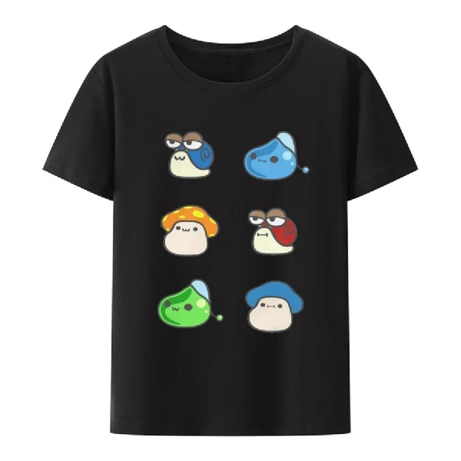 

MapleStory Mesos Ossyria Maple Island Creative Tops Leisure T Shirt Girl Gift Clothes Mini Maple Friends Hip Hop TShirt XXXXXL чёрный