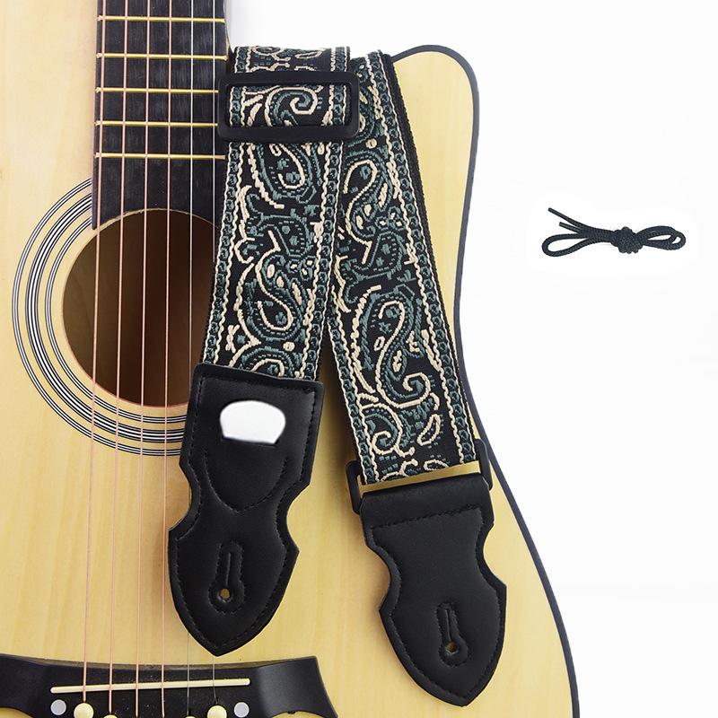 Premium Thickened Embroidered Guitar Strap for Acoustic & Electric Guitars - UK Design
