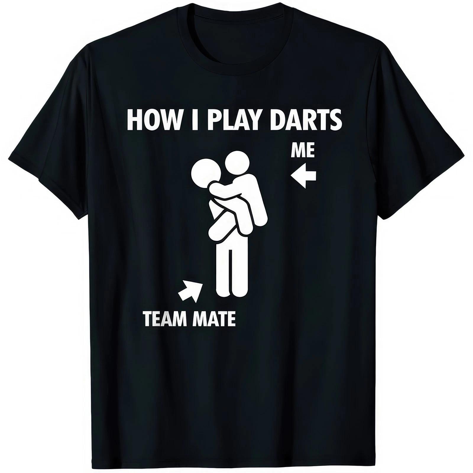 How I Play Darts Funny Graphic Darts Player T-Shirt 2XL