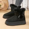Bow Fluffy Snow Boots Winter New Thick-soled Cotton Boots Piled Thickened Warm Cotton Shoes Large Size