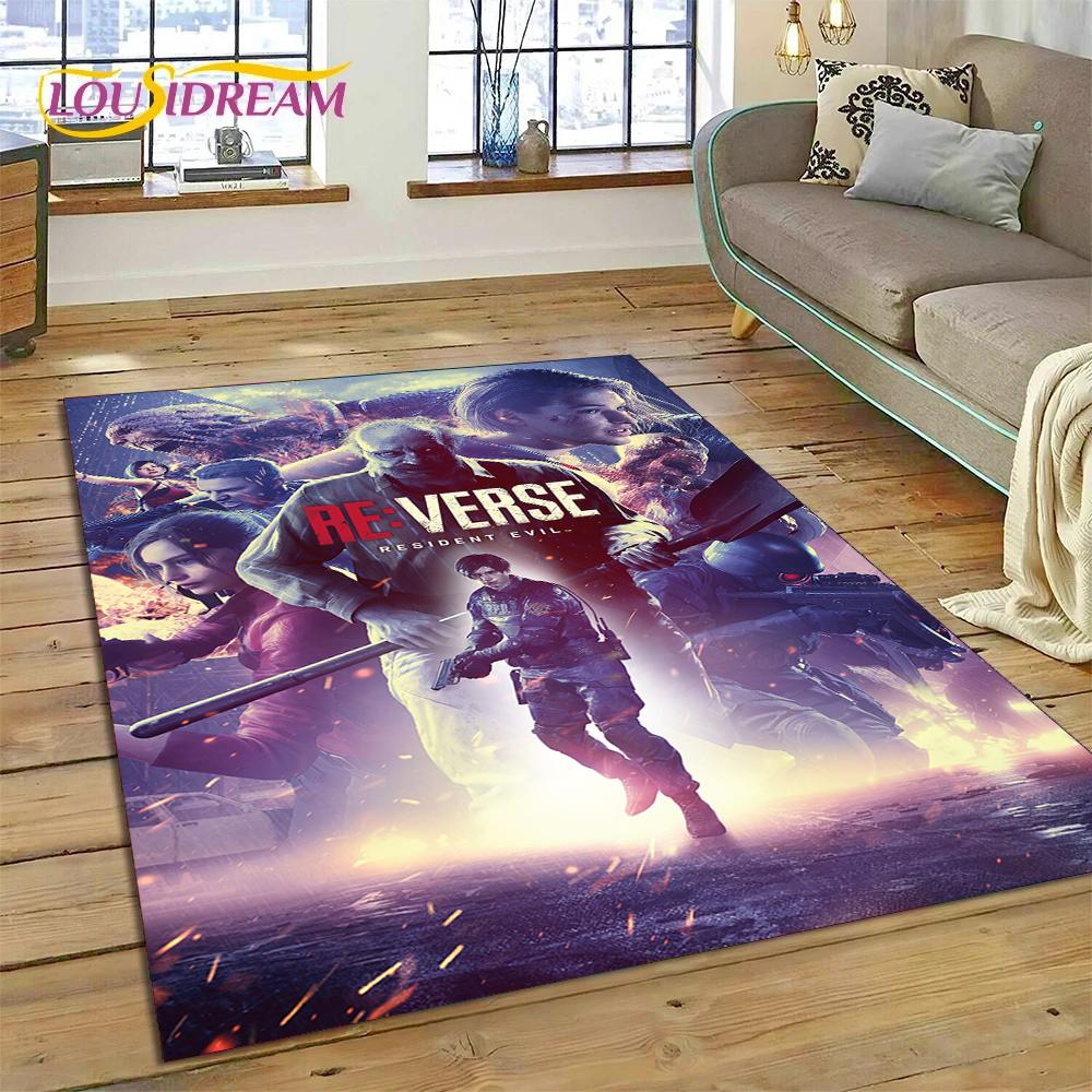 3D Lastest Horro Games R-Resident Evil Rug Carpet for Living Room Bedroom Home Decor,Non-slip Decoration for Sofa Doormat Gifts